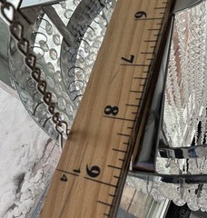 SPIRAL ACRYLIC CRYSTAL CHANDELIER 46” Beaded Preowned Wedding Decor Girl Room