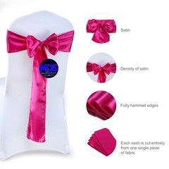 100 MAGENTA Satin Chair Sashes Bows Wedding Party Banquet Events DIY Decoration