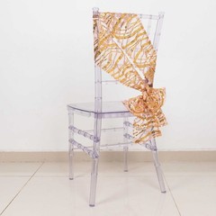 5 ROSE GOLD GOLD Wave Mesh Embroidered Sequins CHAIR SASHES Party Events