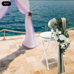 Wedding Chair Back Flowers Artificial Prevent Fading Wedding Chair Decorations