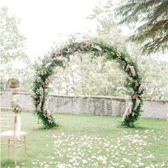 Metal Round Wedding Backdrop Stand Free Standing Falling Curtain Arch Venue Deco