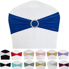 50PCS Spandex Chair Sashes Bands Stretch with Buckle Slider for Wedding & Party