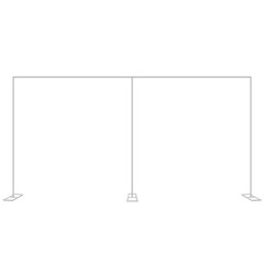 Free Standing Backdrop Support Frame 6×3m Carbon Steel Wedding Background Stand