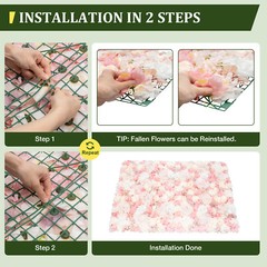 12Pcs Artificial Silk Fabric Flower Wall Panel Banquet Wedding Party Decor