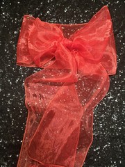 20 pcs Sheer Chair Decor Bow Sash 104″ x 6″ Red Wedding Party Banquet Organza