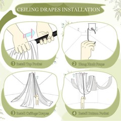 White Wedding Dress Ceiling Drapes Roof Canopy Decor Drap Fabric Chiffon Curtain
