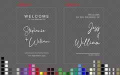 Welcome Wedding Sign Hashtag Sticker Decal Engagement Bridal Shower Birthday