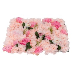20 Pcs Artificial Flower Wall Panels Light Pink Silk Fabric Backdrop