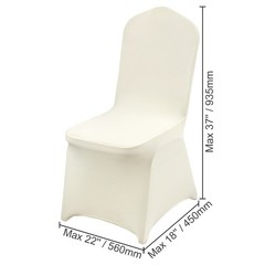 100 PCS Ivory Chair Covers Polyester Spandex Stretch Slipcovers Wedding Party