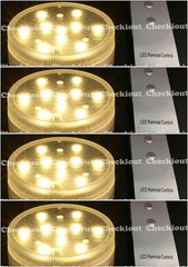 4 Warm White 10 LED Submersible Waterproof Wedding Vase Base Light Floral Remote