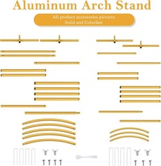 Set of 2 Arch Backdrop Stand Metal Wedding Arch Stand Frame 7.2&6FT Party Decor