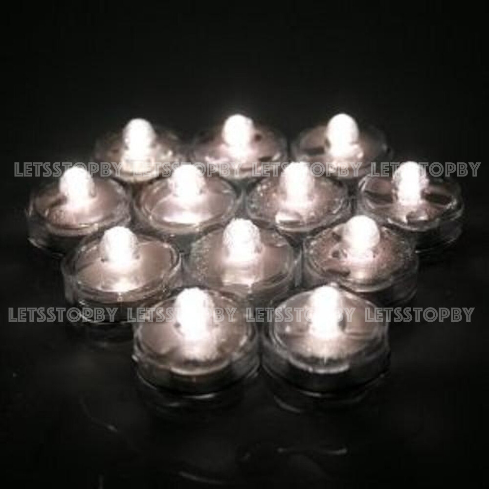 12 Warm White Submersible Waterproof Tea Candle Wedding Floral LED Vase lights