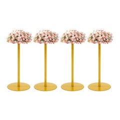 4Pcs Wedding Flower Stands Gold Tabletop Metal Flower Stand for Wedding,Party
