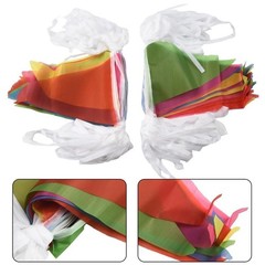 Colorful Double Sided Triangle Flags Bunting for Festival Indoor Outdoor Decor