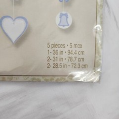 Wedding Hanging Decorations Glitter Decor Bells Hearts Love White And Blue