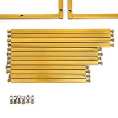 3 Durable Metal Wedding Flower Stands Rectangular Rack Vase Plant Golden Rack