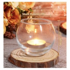 Clear Glass votive Tea Light Holders w/LED Tea Lights! Set of 150!