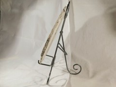 Easel Display Stand XL Large Size Scroll Design Dark Silver Folding