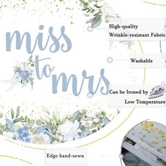 Rsuuinu Miss to Mrs Backdrop Blue Floral Gold Dots Bridal Shower 7x5ft,