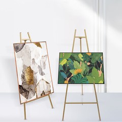 Tall Steel Pipe Portable Floor Easel Stand for Decorative Display Gold Wedding