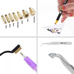 Hotfix Applicator,DIY Hot Fix Rhinestone Setter Applicator Wand Tool Kit Pink