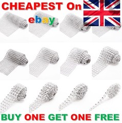 Metre SILVER Diamante Sparkling Diamond effect Wedding Cake Trim Ribbon mesh