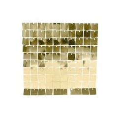 24 GOLD Square Sequin Shimmer Wall Photo Backdrop Panels Party Decorations