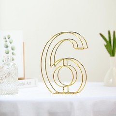 GOLD 8″ tall 3D Metal Wire Number 6 Party Wedding Reception Backdrop Supplies