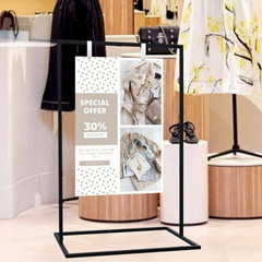 Black Wedding Sign Decorative Stand with Full-Grain Leather Straps and Design Bu
