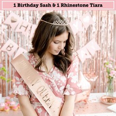 225 PC Rose Gold Birthday Party Decorations Kit for Girls, Teens, Women – Hap…