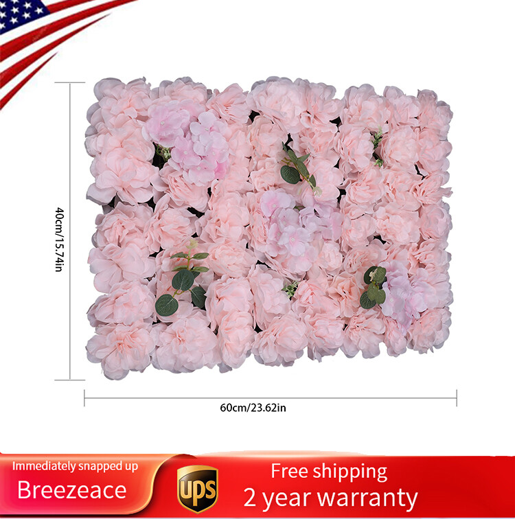 6X DIY Wedding Backdrop Decoration Fashion Artificial Rose Flower Wall Panel US