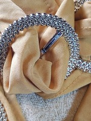10 Pcs Gold Stretch Sequin Wedding Chair Bands w/ Buckle Slider Sashes Bow Decor
