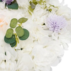 6Pcs White Purple Artificial Flower Wall Panels 3D Floral Backdrop Decoration