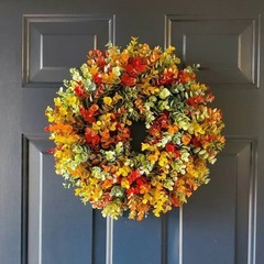 Harvest Festival Wreath Lightweight Fabric Artificial Flowers Door Hang