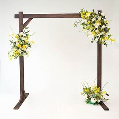7 ft Dark Brown Square Wood Wedding Arch Backdrop Stand Party Events Decorations