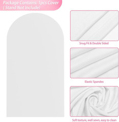 7.2FT Wedding Arch Backdrop Cover Spandex Fitted White Wedding Arch Covers round