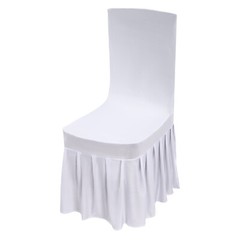 30Pcs 22*18*22″ 12Lbs Polyester& Spandex White Stretch Chair Slipcovers W/ Skirt