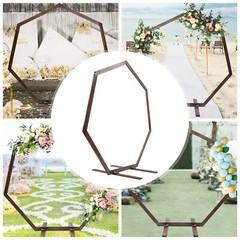 7.2ft Heptagonal Wood Arch Wedding Party Backdrop Balloon Flower Decor Frame