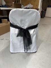 Set Of 10 Custommade Satin SlipCovers For Padded Folding Chairs Pink Black Bows