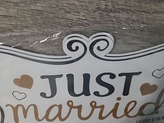 2X Just Married Car Magnets 11.5×7.5″ New Wedding Marriage Elope Black Gold