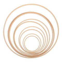 9Pcs Bamboo Craft Hoops Set Khaki Floral Macrame Rings for Wedding Decor