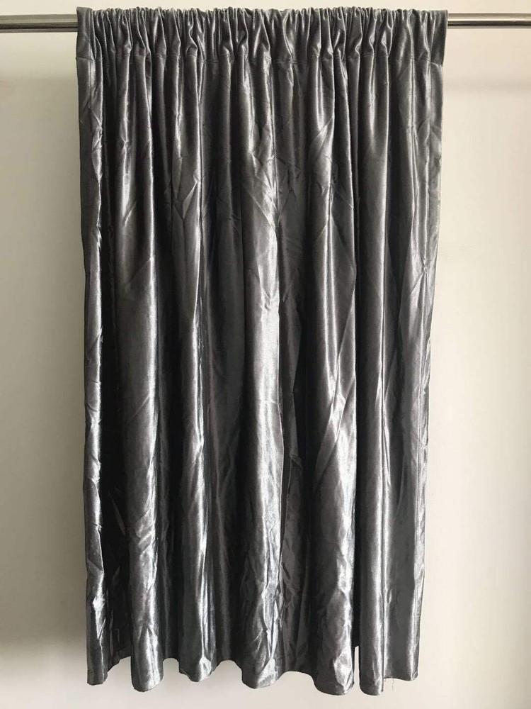 Gray Heavy Style Velvet Curtain 12ft H Drape Stage/Theater/Home Noise Thermal