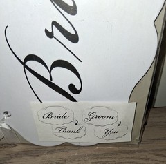 Wedding Chair Signs Bride & Groom Reversible on the other sides Thank & You