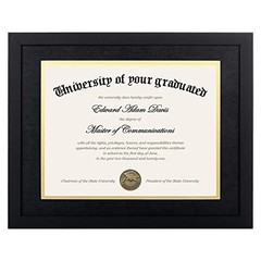 x4 Diploma Frame Certificate Degree Document Frame with High Definition 1 Black