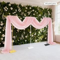 2-piece Set Adjustable Height Wedding Backdrop Metal Stands With 35*25cm Base