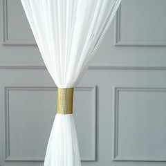 4 GOLD Rhinestone Mesh CURTAIN Tie Backs Drapery Holdbacks Party