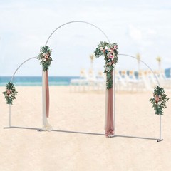 3 Pcs Wedding Backdrop Stand Balloon Metal Shelf For Outdoor Venue Decor White