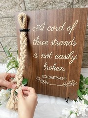 A Cord of Three Strands Wedding Sign, Bible Cross Wedding Unity Sign, Tie The Kn