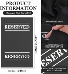 10 Pcs Reserved Chair Signs Cloth Church Placeholder Reserved Pew Signs Chair Re