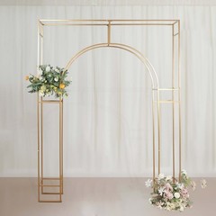 7 ft Gold Metal Rectangular Wedding Arch in Arc de Triomphe Style Party Events